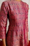Mimamsaa Purple Brocade Silk Kurta And Sharara And Organza Silk Maan Set at Aza Fashions Mimamsaa_Purple Brocade Silk Kurta And Sharara And Organza Silk Maan Set _at_Aza_Fashions
