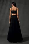 Buy_Priyanka Jain_Black Georgette Embroidered Sequins Bead Blouse Tiered Lehenga Set _Online