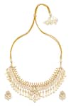 Buy_MAISARA JEWELRY_Gold Plated Kundan Pearl Embellished Necklace Set_at_Aza_Fashions
