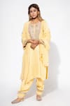 Buy Nemaani Yellow Modal Embroidery Round Neck Thread And Mirror Yoke Kurta Salwar Set at Aza Fashions Buy_Nemaani_Yellow Modal Embroidery Round Neck Thread And Mirror Yoke Kurta Salwar Set _at_Aza_Fashions
