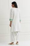 Shop Nemaani Off White Cotton Embroidery, Lace V-neck Thread Kurta And Pant Set at Aza Fashions Shop_Nemaani_Off White Cotton Embroidery, Lace V-neck Thread Kurta And Pant Set _at_Aza_Fashions