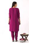 Shop_Nemaani_Pink Habutai Silk Embroidery Dori Round Gul Sequin Kurta Dhoti Pant Set_at_Aza_Fashions
