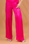 Shop Therealb Pink Satin, Linen Square Neck Top With Pant Online at Aza Fashions Shop_Therealb_Pink Satin, Linen Square Neck Top With Pant _Online_at_Aza_Fashions