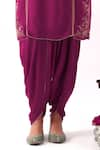 Buy_Nemaani_Pink Habutai Silk Embroidery Dori Round Bahar Kurta Dhoti Pant Set 