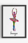 Buy_My Kids Wall_Black Engineered Wood Print Dancing Ballerina Personalized Wall Art_at_Aza_Fashions