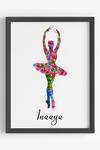My Kids Wall_Black Engineered Wood Print Dancing Ballerina Personalized Wall Art_Online_at_Aza_Fashions