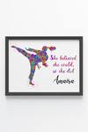 Shop My Kids Wall Black Engineered Wood Print Karate Girl Personalized Wall Art at Aza Fashions Shop_My Kids Wall_Black Engineered Wood Print Karate Girl Personalized Wall Art_at_Aza_Fashions