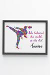 My Kids Wall Black Engineered Wood Print Karate Girl Personalized Wall Art Online at Aza Fashions My Kids Wall_Black Engineered Wood Print Karate Girl Personalized Wall Art_Online_at_Aza_Fashions
