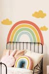 Shop_My Kids Wall_Multi Color Vinyl Sticker Print Wish On A Rainbow Personalised Wall 6 Pcs Set_at_Aza_Fashions