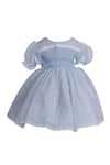 Buy_BABY BARN_Blue Organza With Cotton Lining Embellished Beads Dress _at_Aza_Fashions