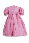 Shop_BABY BARN_Pink Silk Plain Puff Sleeve Dress  _at_Aza_Fashions