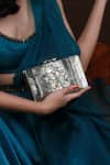 Shop_The Tan Clan_Silver Crystals, Pearls Daniya Mother Of Embellished Clutch _Online_at_Aza_Fashions