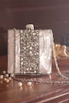 The Tan Clan_Silver Mother Of Pearls Liyana Embellished Clutch _Online_at_Aza_Fashions