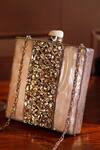 Shop_The Tan Clan_Silver Mother Of Pearls Liyana Embellished Clutch _Online_at_Aza_Fashions
