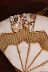 Buy_THE TAN CLAN_Gold Mother Of Pearls Pankh Embellished Clutch _Online_at_Aza_Fashions