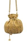 Buy_SG Collection by Sonia Gulrajani_Gold Hand Cut Beads Work Mayfair Embroidered Potli Bag _at_Aza_Fashions