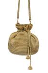 SG Collection by Sonia Gulrajani_Gold Hand Cut Beads Work Mayfair Embroidered Potli Bag _Online_at_Aza_Fashions
