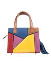 Shop_Born Flash_Multi Color Tassels Prisma Leather Bag_at_Aza_Fashions