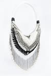 Buy_Born Flash_White Pearl Vacation And Metal Sequin Embellished Bag _at_Aza_Fashions