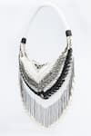 Buy_Born Flash_White Pearl Vacation And Metal Sequin Embellished Bag _Online_at_Aza_Fashions