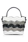 Shop_Born Flash_White Rafia Pearl Wild Soul And Metal Sequin Embellished Bag _at_Aza_Fashions