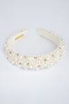 Buy_Born Flash_White Pearls Embellished Hair Band _at_Aza_Fashions