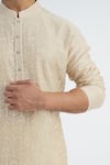 Sankalan - Men_Beige Chanderi Embroidered Dori Kurta And Straight Pant Set  _Online_at_Aza_Fashions