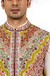 Buy_Sankalan - Men_Ivory Moonga Silk Embroidered Pashmina Hand Bundi Jacket And Kurta Set _Online_at_Aza_Fashions
