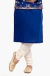 Sankalan - Men_Blue Matka Silk Embroidered Abstract Bundi Jacket And Kurta Set _Online_at_Aza_Fashions