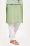 Buy_Sankalan - Men_Green Matka Silk Hand Embroidered Floral Bundi Jacket With Kurta Set _Online_at_Aza_Fashions