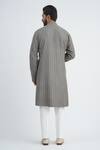 Shop_Sankalan - Men_Grey Cotton Silk Hand Embroidered Beads Sequins Kurta And Pant Set  _at_Aza_Fashions