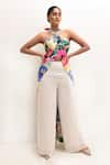 Buy_Rimi Nayak_Multi Color Crepe Modal Printed Floral Abstract Long Top With Pant  _at_Aza_Fashions