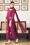 Vaayu_Purple Muslin Cotton Embroidered Thread And Work Kurta Pant Set _Online_at_Aza_Fashions