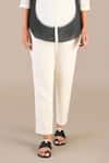 Shop_AMPM_Black Pure Linen Printed Paisley Mandarin Collar Shirt And Pant Set _Online_at_Aza_Fashions