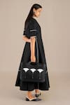 Shop_Ampm_Black Embroidery Zora Blossom Tote Bag With Detachable Pouch _at_Aza_Fashions