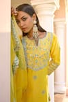 Shop_BBAAWRI_Yellow Pure Chanderi Silk Embroidery Zardozi Work Kurta Sharara Set _Online_at_Aza_Fashions