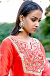 Buy_BBAAWRI_Red Pure Chanderi Silk Embroidery Resham Work Kurta Sharara Set _Online_at_Aza_Fashions