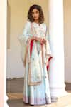 Shop_BBAAWRI_Blue Pure Chanderi Silk Embroidery Zardozi Floral Pattern Kurta Sharara Set _Online_at_Aza_Fashions