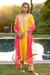 Buy_BBAAWRI_Yellow Pure Chanderi Silk Embroidery Cutdana Geometric Kurta Set _at_Aza_Fashions