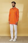 Buy_Mr. Ajay Kumar_Orange 100% Luxe Cotton Printed Floral Full Sleeved Shirt  _Online_at_Aza_Fashions