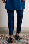 Buy_Gargee Designers_Blue Polyester Jacquard Woven Diamond Neelam Chakor Bandhgala Pant Set _Online_at_Aza_Fashions