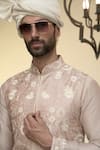 Gargee Designers_Pink Polyester And Cotton Embroidery Gulabi Margoob Bundi Kurta Set _at_Aza_Fashions