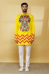 Mr. Ajay Kumar_Yellow 100% Luxe Cotton Printed Floral Full Sleeved Shirt  _Online_at_Aza_Fashions