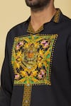 MR. Ajay Kumar_Black Cotton Embroidery Floral And Animal Patterned Shirt _at_Aza_Fashions