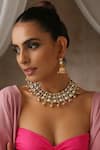 Swabhimann_Gold Plated Diamonds Geometric Polki Work Necklace Set _Online_at_Aza_Fashions