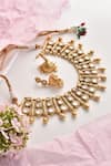 Shop_Swabhimann_Gold Plated Diamonds Geometric Polki Work Necklace Set _Online_at_Aza_Fashions