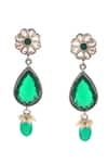 Noor_Green Kundan And Jadau Embellished Dangler Earrings_Online_at_Aza_Fashions