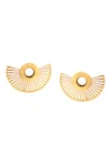 Noor_Gold Plated Abstract Carved Earrings_Online_at_Aza_Fashions