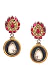Noor_Pink Kundan Embellished Dangler Earrings_Online_at_Aza_Fashions