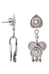 Buy_Noor_Silver Plated Floral Oxidised Dangler Earrings _Online_at_Aza_Fashions